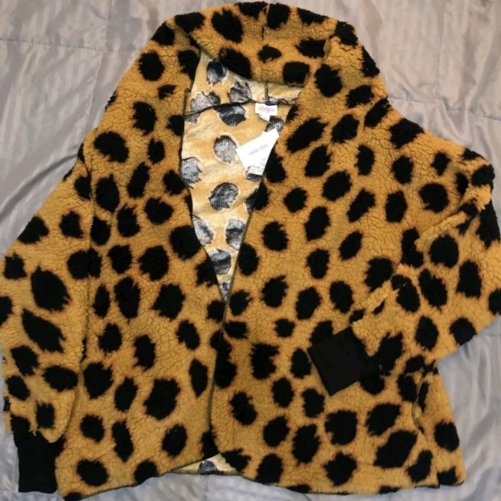 LuLaRoe Teddy Bear Open Jacket Unlined Medium NWT